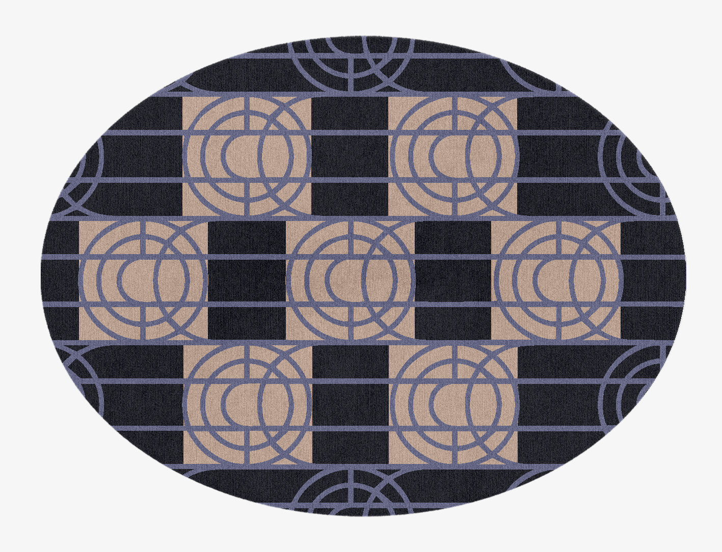 Templates Geometric Oval Hand Knotted Tibetan Wool Custom Rug by Rug Artisan