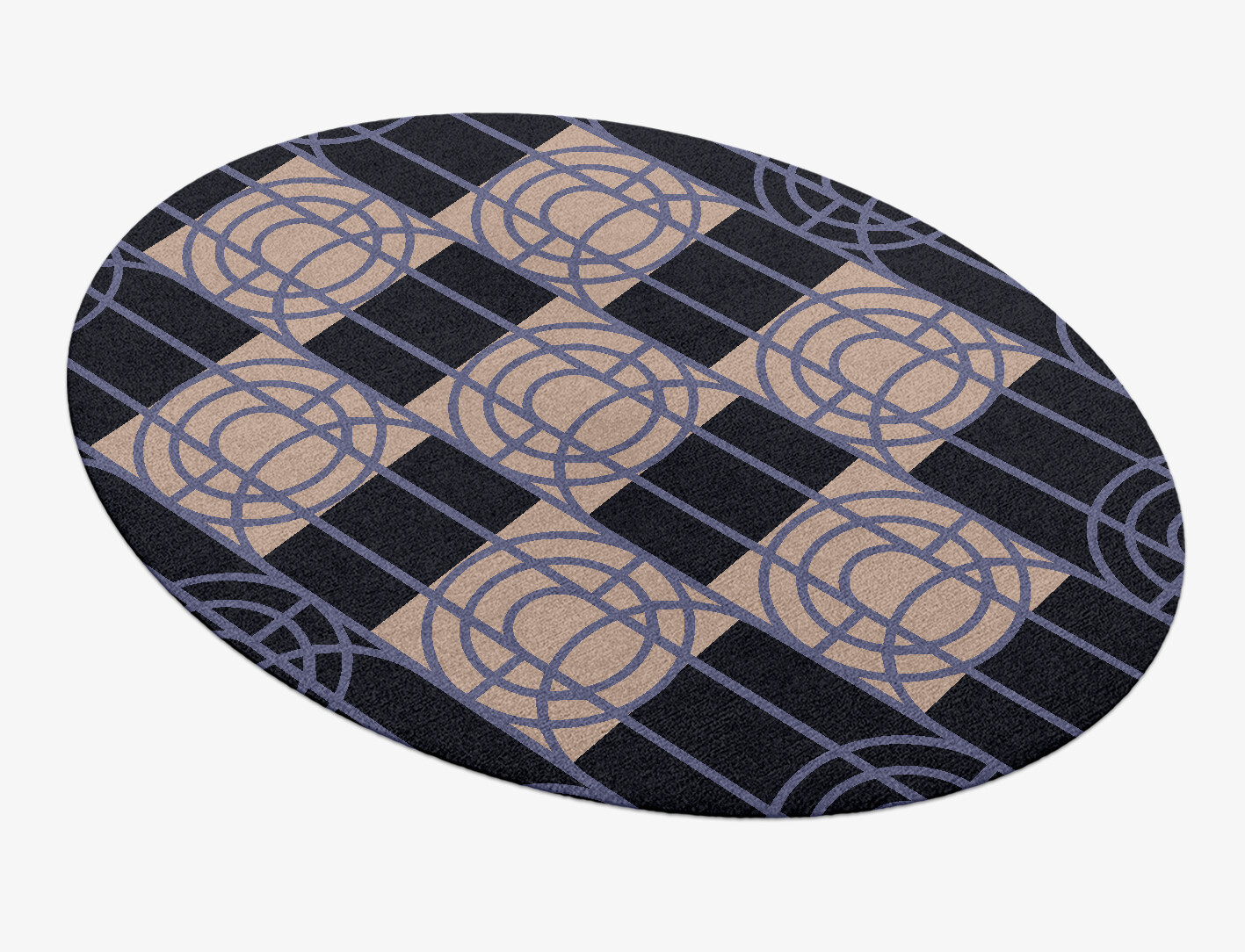 Templates Geometric Oval Hand Knotted Tibetan Wool Custom Rug by Rug Artisan