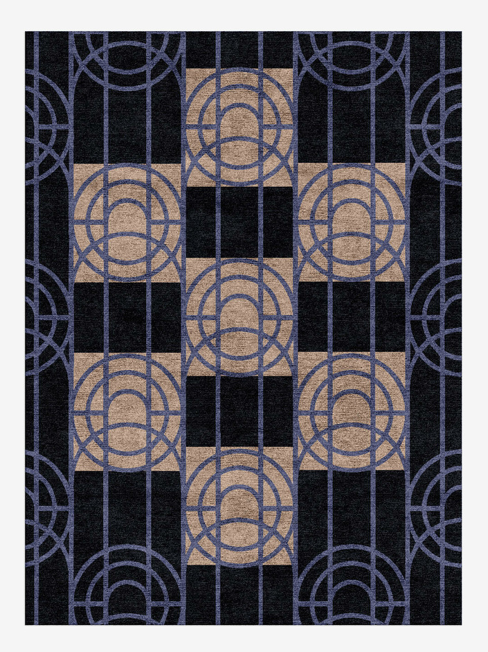 Templates Modern Geometrics Rectangle Hand Knotted Bamboo Silk Custom Rug by Rug Artisan