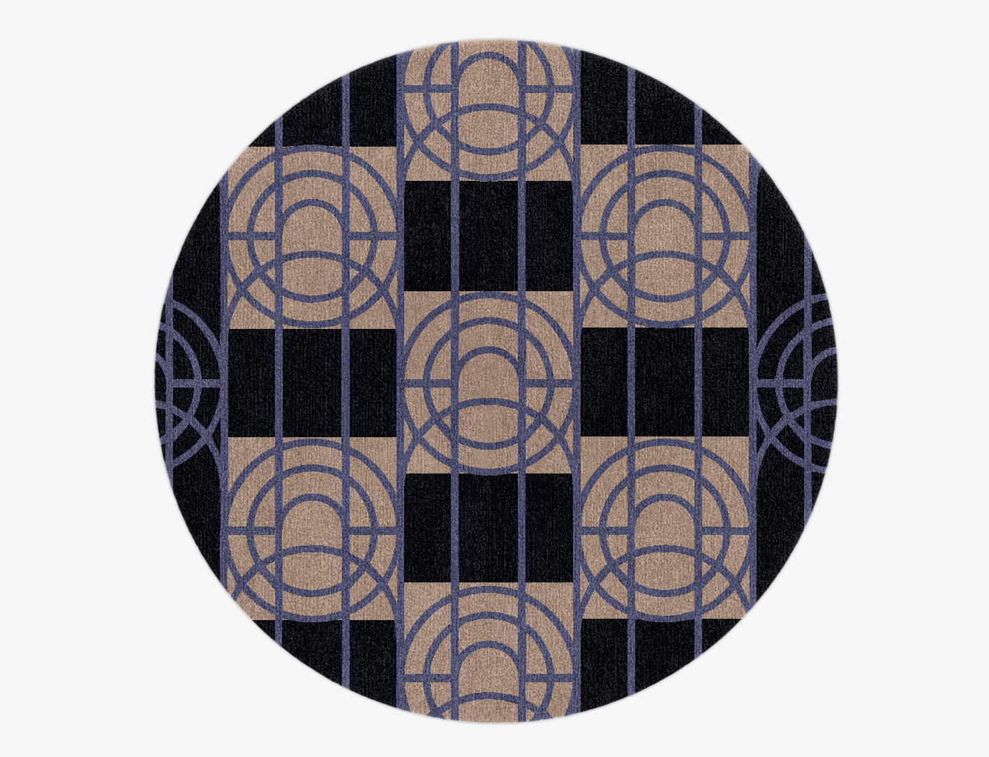 Templates Geometric Round Hand Knotted Tibetan Wool Custom Rug by Rug Artisan
