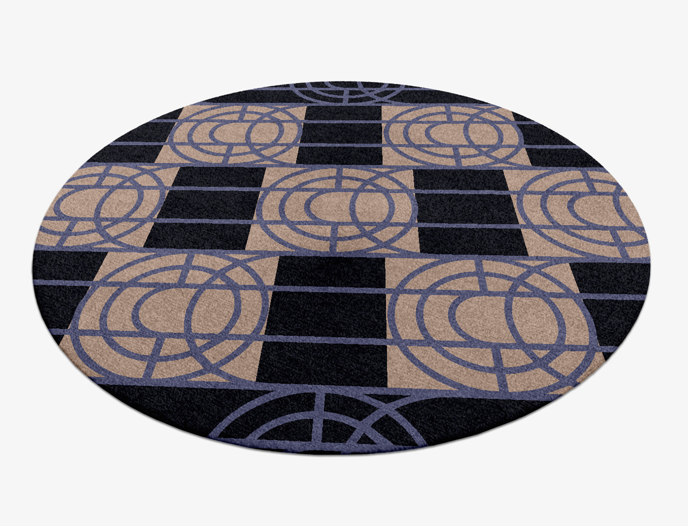 Templates Geometric Round Hand Knotted Tibetan Wool Custom Rug by Rug Artisan