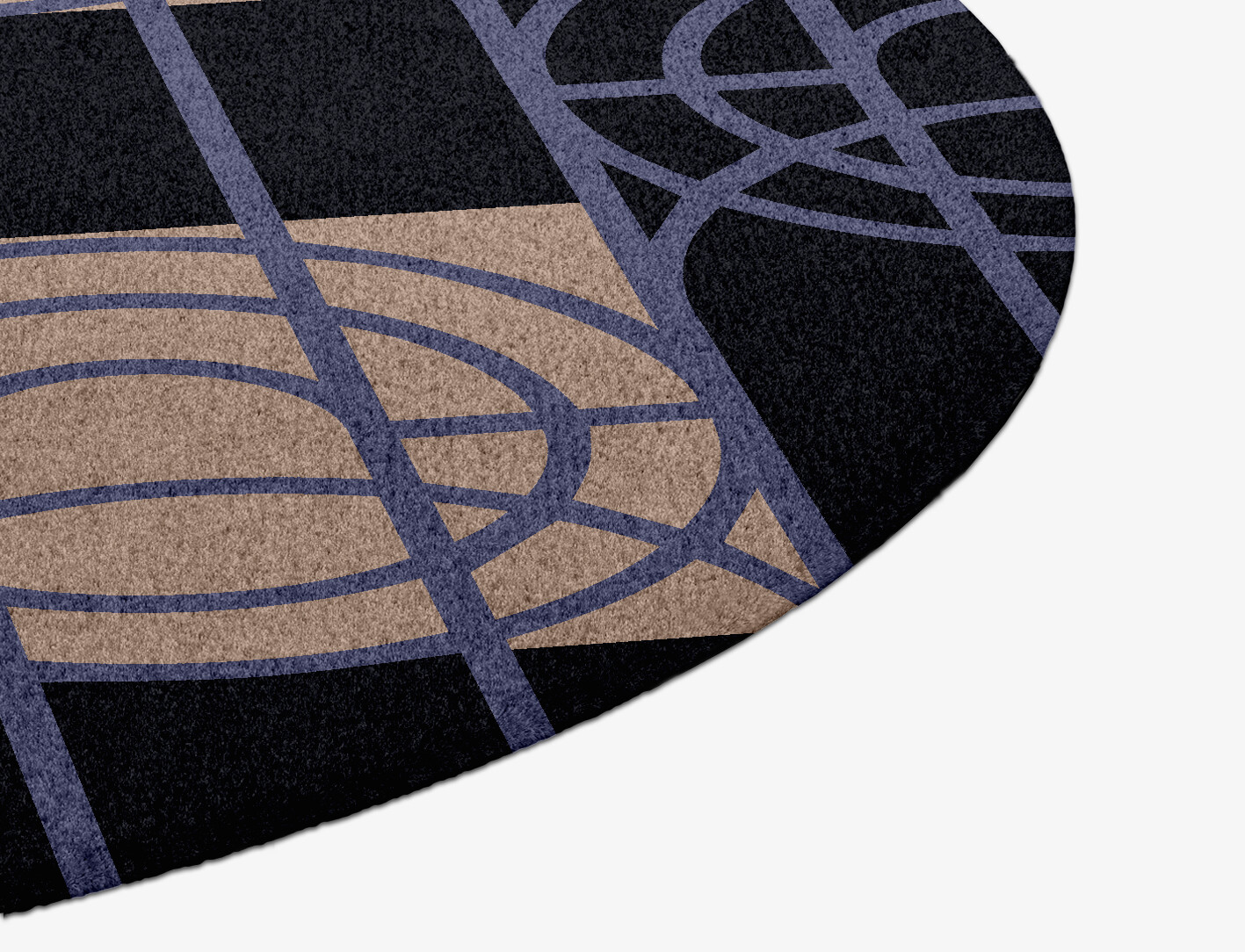 Templates Geometric Round Hand Knotted Tibetan Wool Custom Rug by Rug Artisan