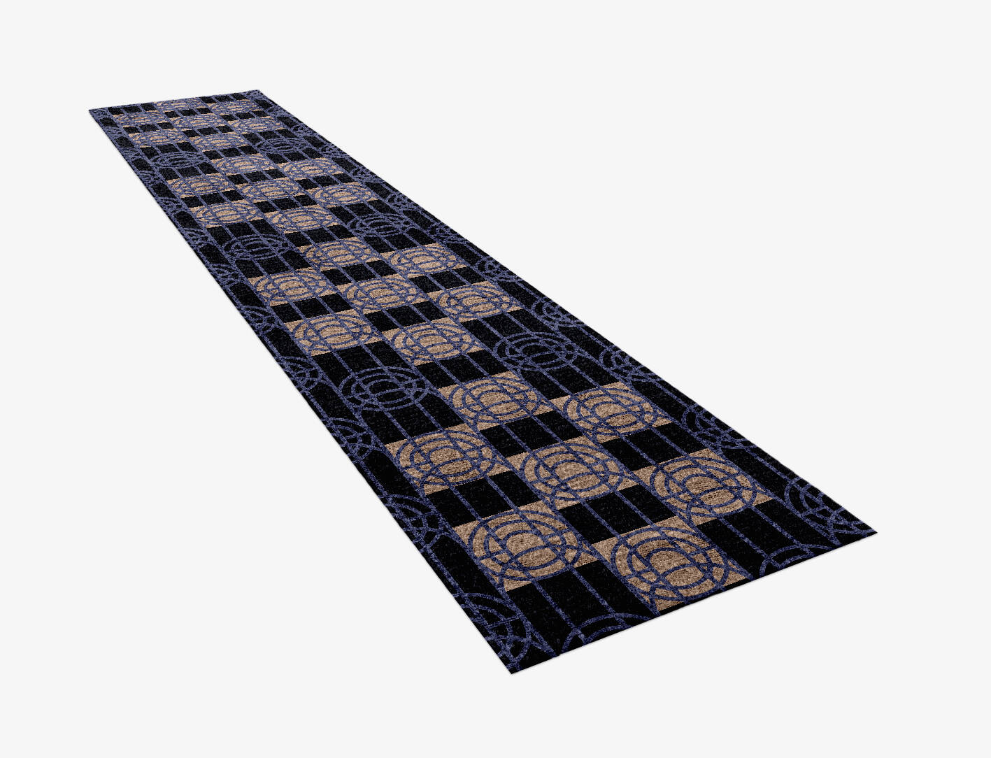 Templates Modern Geometrics Runner Hand Knotted Bamboo Silk Custom Rug by Rug Artisan