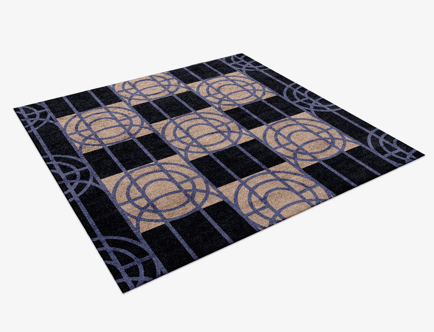 Templates Geometric Square Hand Knotted Bamboo Silk Custom Rug by Rug Artisan