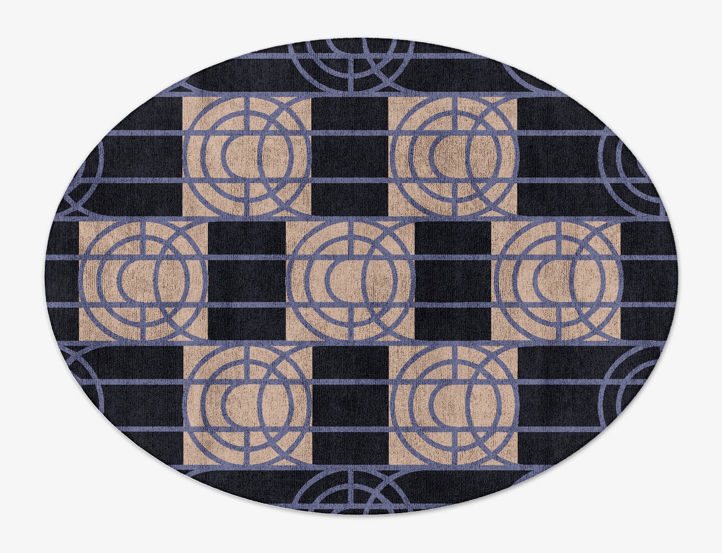 Templates Geometric Oval Hand Tufted Bamboo Silk Custom Rug by Rug Artisan