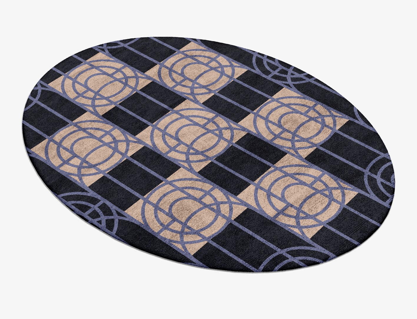 Templates Geometric Oval Hand Tufted Bamboo Silk Custom Rug by Rug Artisan
