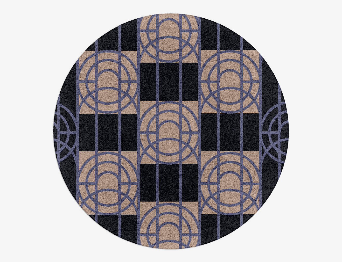 Templates Geometric Round Hand Tufted Pure Wool Custom Rug by Rug Artisan