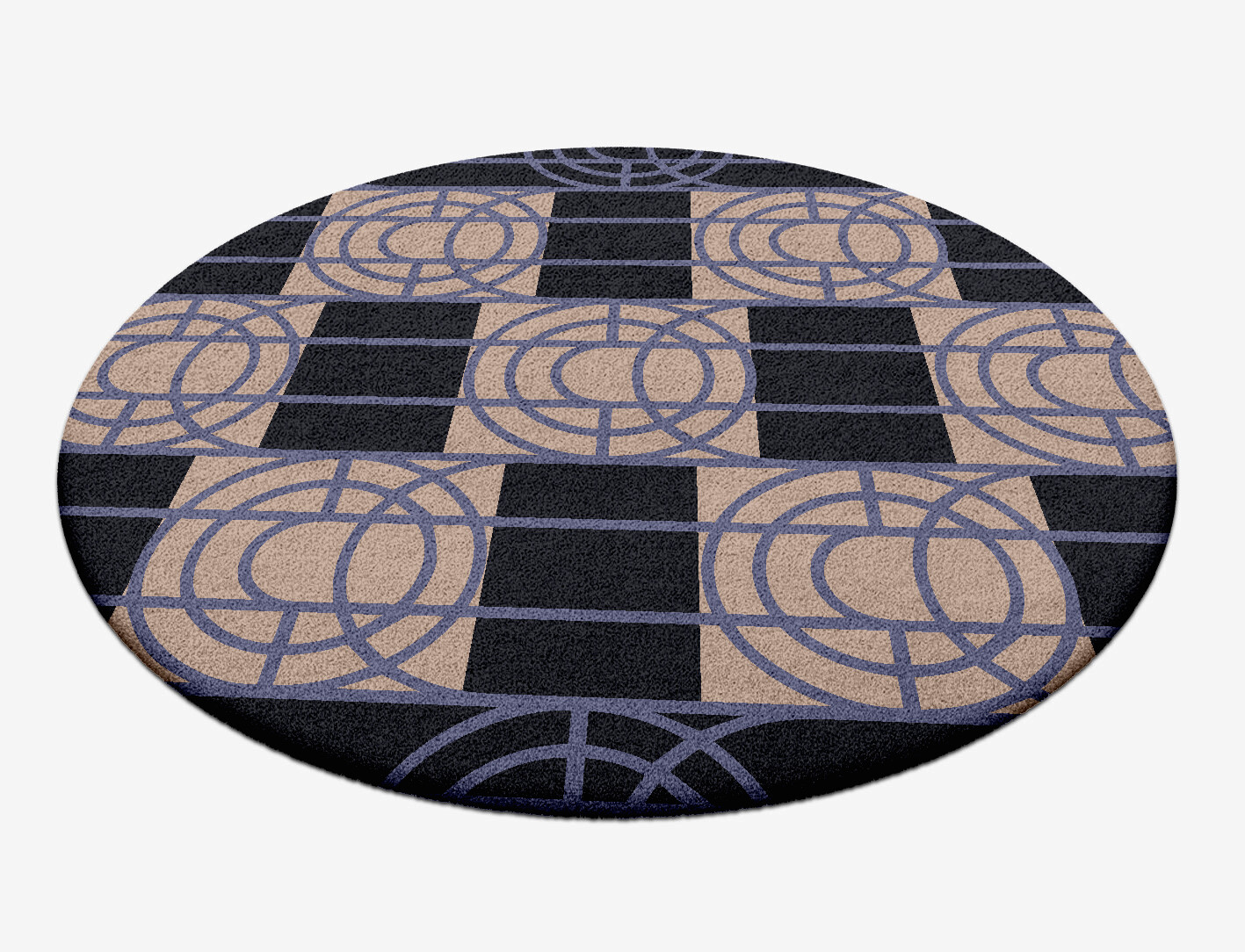 Templates Geometric Round Hand Tufted Pure Wool Custom Rug by Rug Artisan