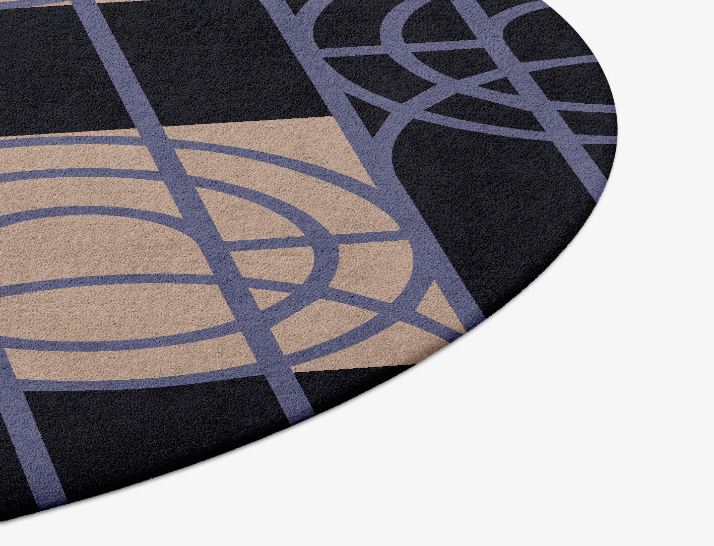 Templates Geometric Round Hand Tufted Pure Wool Custom Rug by Rug Artisan