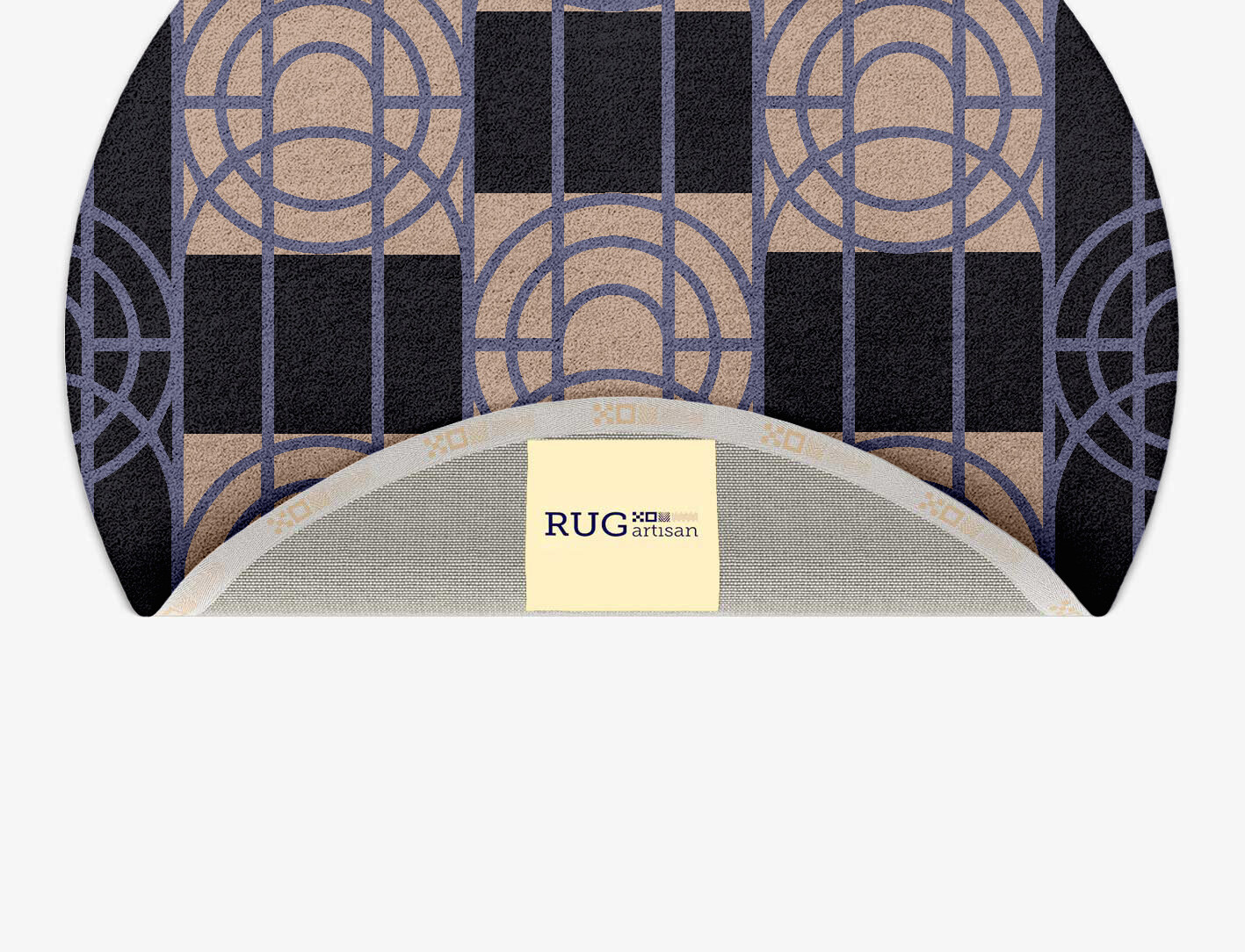 Templates Geometric Round Hand Tufted Pure Wool Custom Rug by Rug Artisan