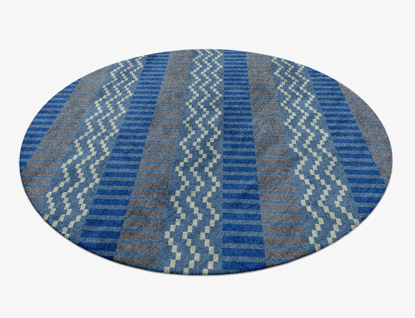 Tempo Flatweaves Round Hand Knotted Bamboo Silk Custom Rug by Rug Artisan