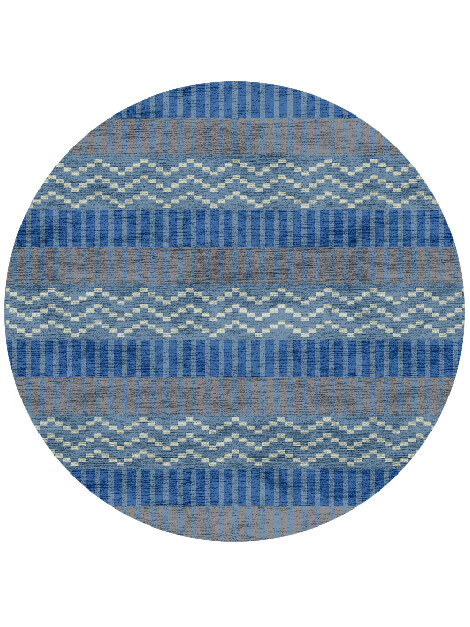 Tempo Flatweaves Round Hand Knotted Bamboo Silk Custom Rug by Rug Artisan