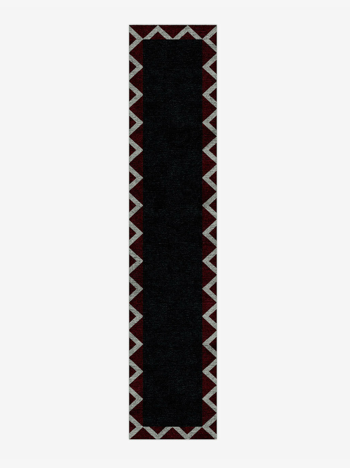 Terra Cotta Geometric Runner Hand Knotted Bamboo Silk Custom Rug by Rug Artisan