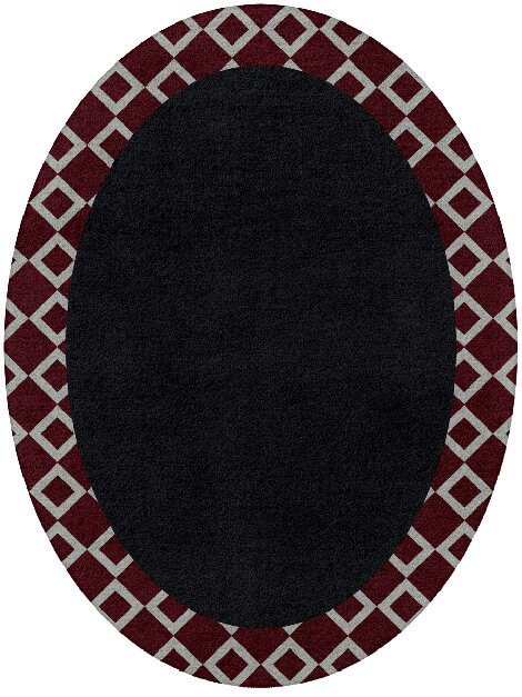 Terra Cotta Geometric Oval Hand Tufted Pure Wool Custom Rug by Rug Artisan