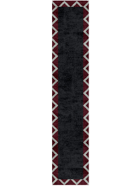 Terra Cotta Geometric Runner Hand Tufted Bamboo Silk Custom Rug by Rug Artisan