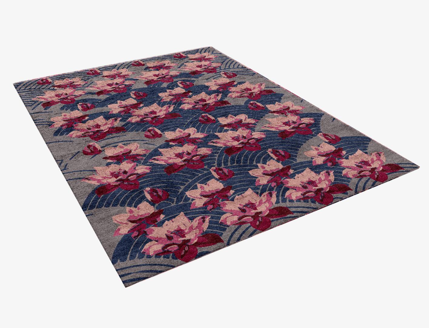Tessen Floral Rectangle Hand Knotted Bamboo Silk Custom Rug by Rug Artisan