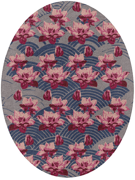 Tessen Floral Oval Hand Tufted Pure Wool Custom Rug by Rug Artisan