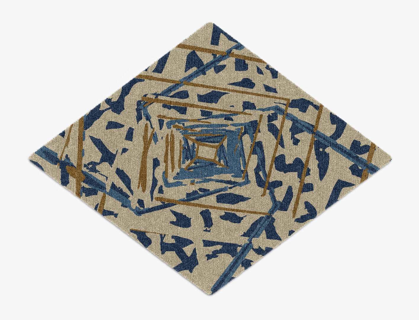 Tesseract Abstract Diamond Hand Knotted Tibetan Wool Custom Rug by Rug Artisan