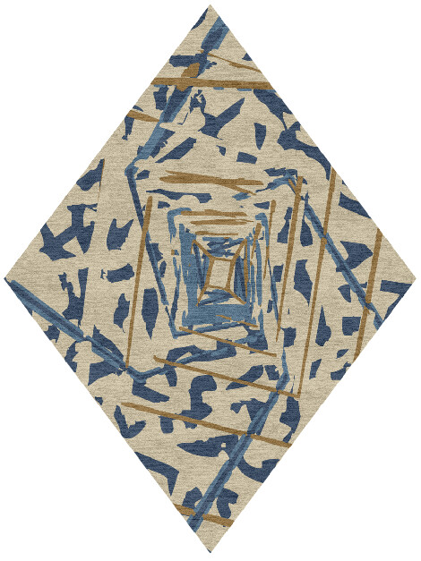 Tesseract Abstract Diamond Hand Knotted Tibetan Wool Custom Rug by Rug Artisan