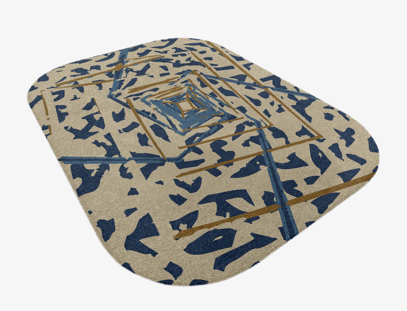 Tesseract Abstract Oblong Hand Knotted Tibetan Wool Custom Rug by Rug Artisan