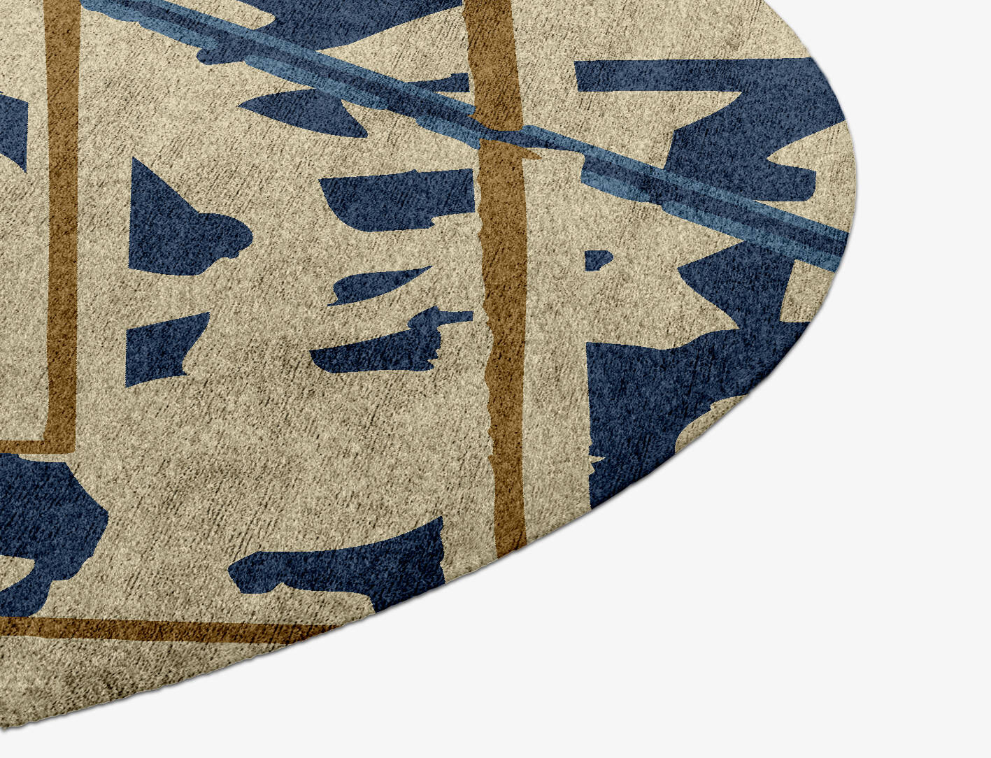 Tesseract Abstract Round Hand Knotted Bamboo Silk Custom Rug by Rug Artisan