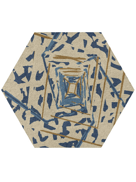 Tesseract Abstract Hexagon Hand Tufted Pure Wool Custom Rug by Rug Artisan
