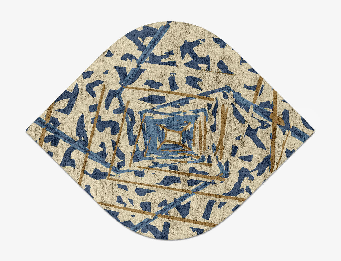 Tesseract Abstract Ogee Hand Tufted Bamboo Silk Custom Rug by Rug Artisan