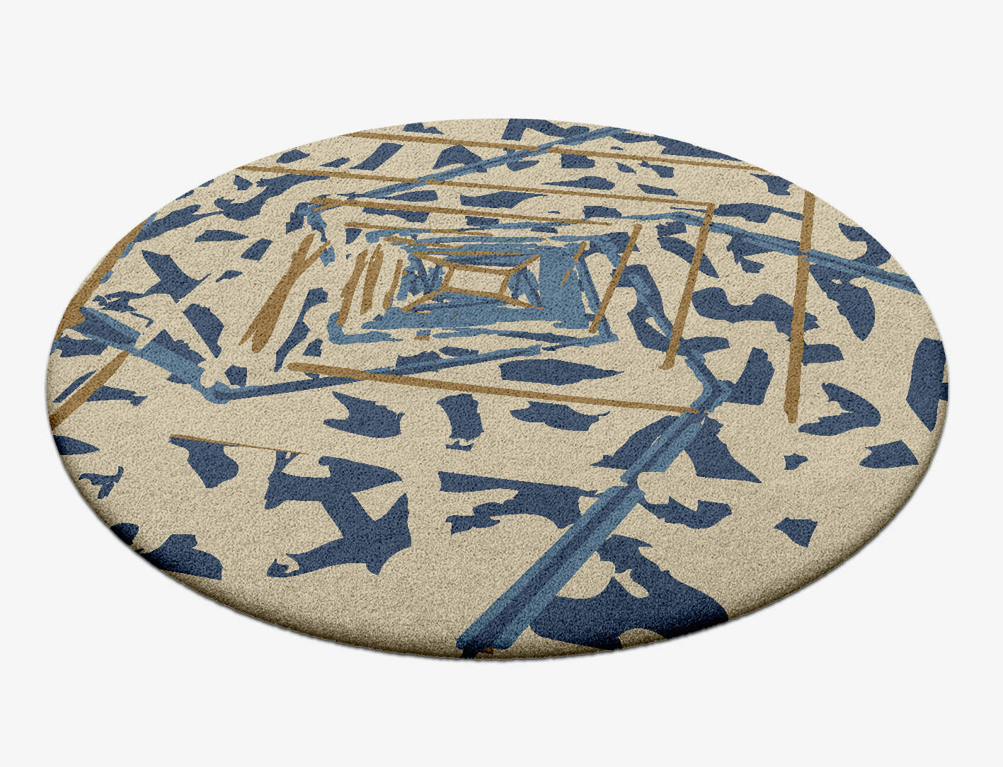 Tesseract Abstract Round Hand Tufted Pure Wool Custom Rug by Rug Artisan