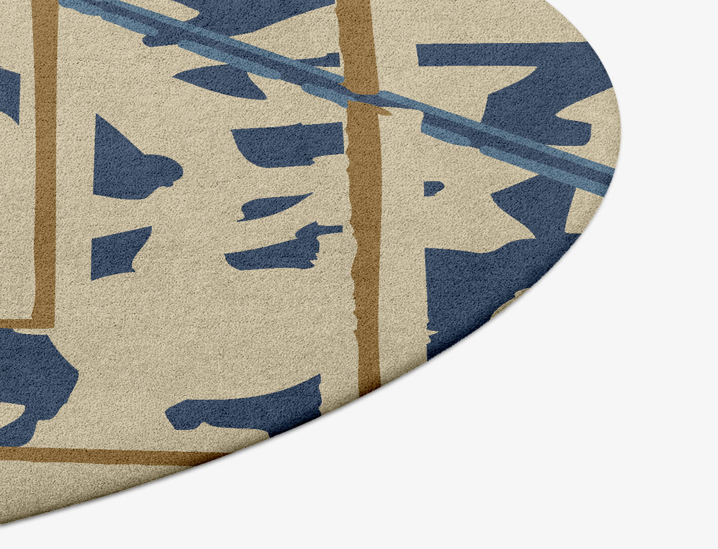 Tesseract Abstract Round Hand Tufted Pure Wool Custom Rug by Rug Artisan