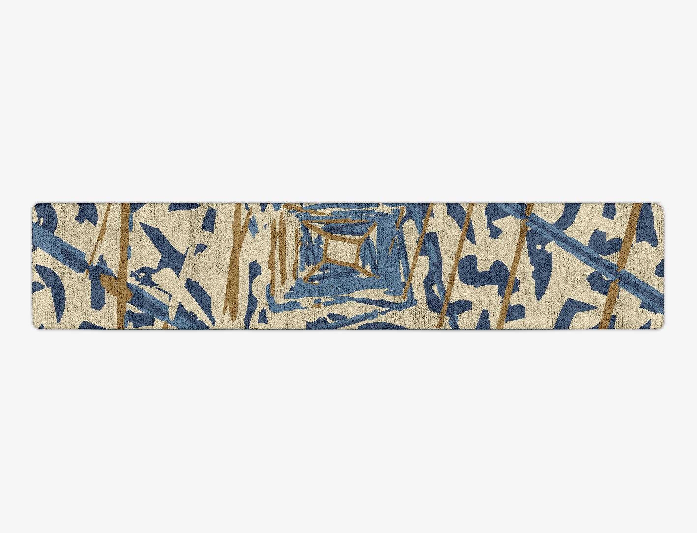 Tesseract Abstract Runner Hand Tufted Bamboo Silk Custom Rug by Rug Artisan
