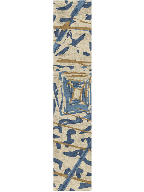 Tesseract Abstract Runner Hand Tufted Bamboo Silk Custom Rug by Rug Artisan