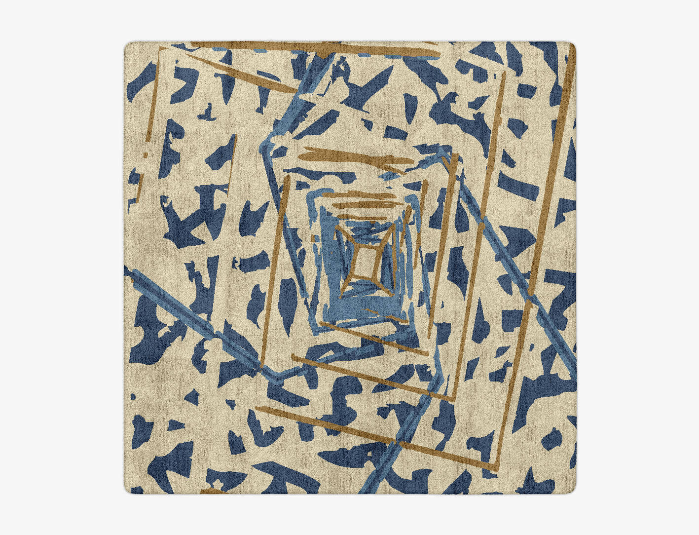 Tesseract Abstract Square Hand Tufted Bamboo Silk Custom Rug by Rug Artisan