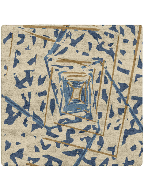 Tesseract Abstract Square Hand Tufted Bamboo Silk Custom Rug by Rug Artisan