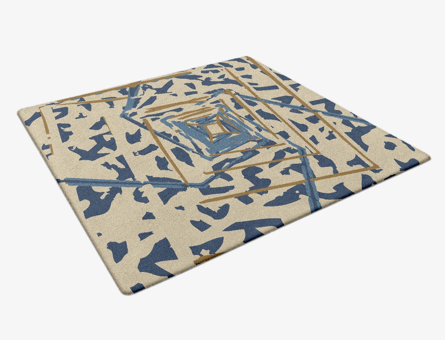 Tesseract Abstract Square Hand Tufted Pure Wool Custom Rug by Rug Artisan