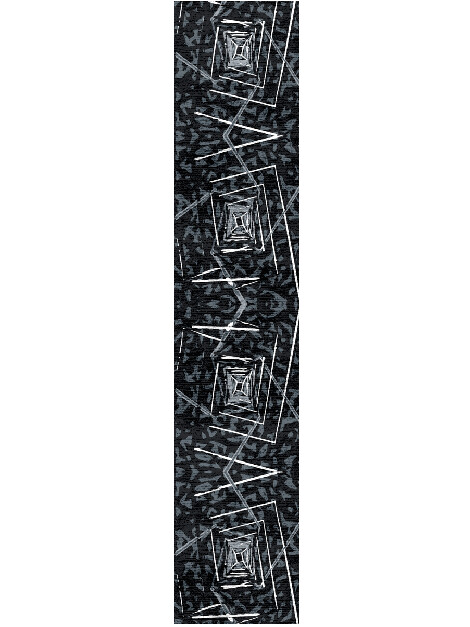 Tesseract Grey Monochrome Runner Hand Knotted Bamboo Silk Custom Rug by Rug Artisan