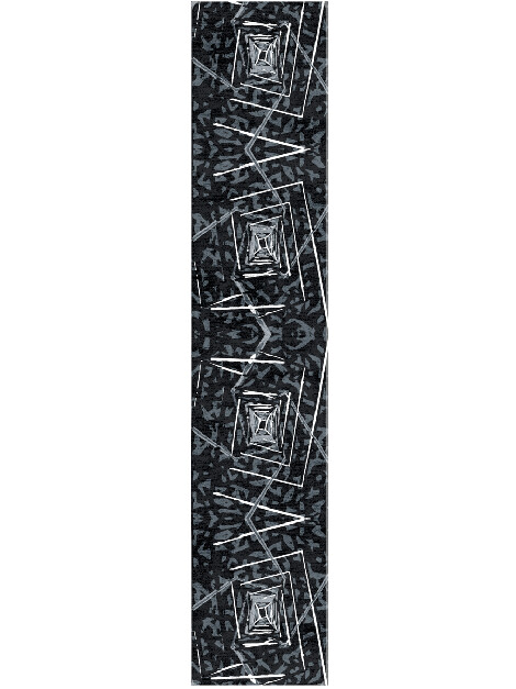 Tesseract Grey Monochrome Runner Hand Tufted Bamboo Silk Custom Rug by Rug Artisan