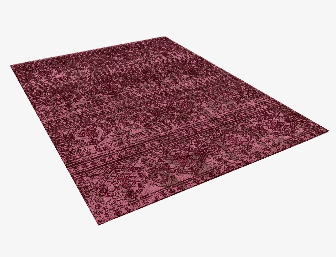 Threadbare Coral Vintage Rectangle Hand Knotted Bamboo Silk Custom Rug by Rug Artisan