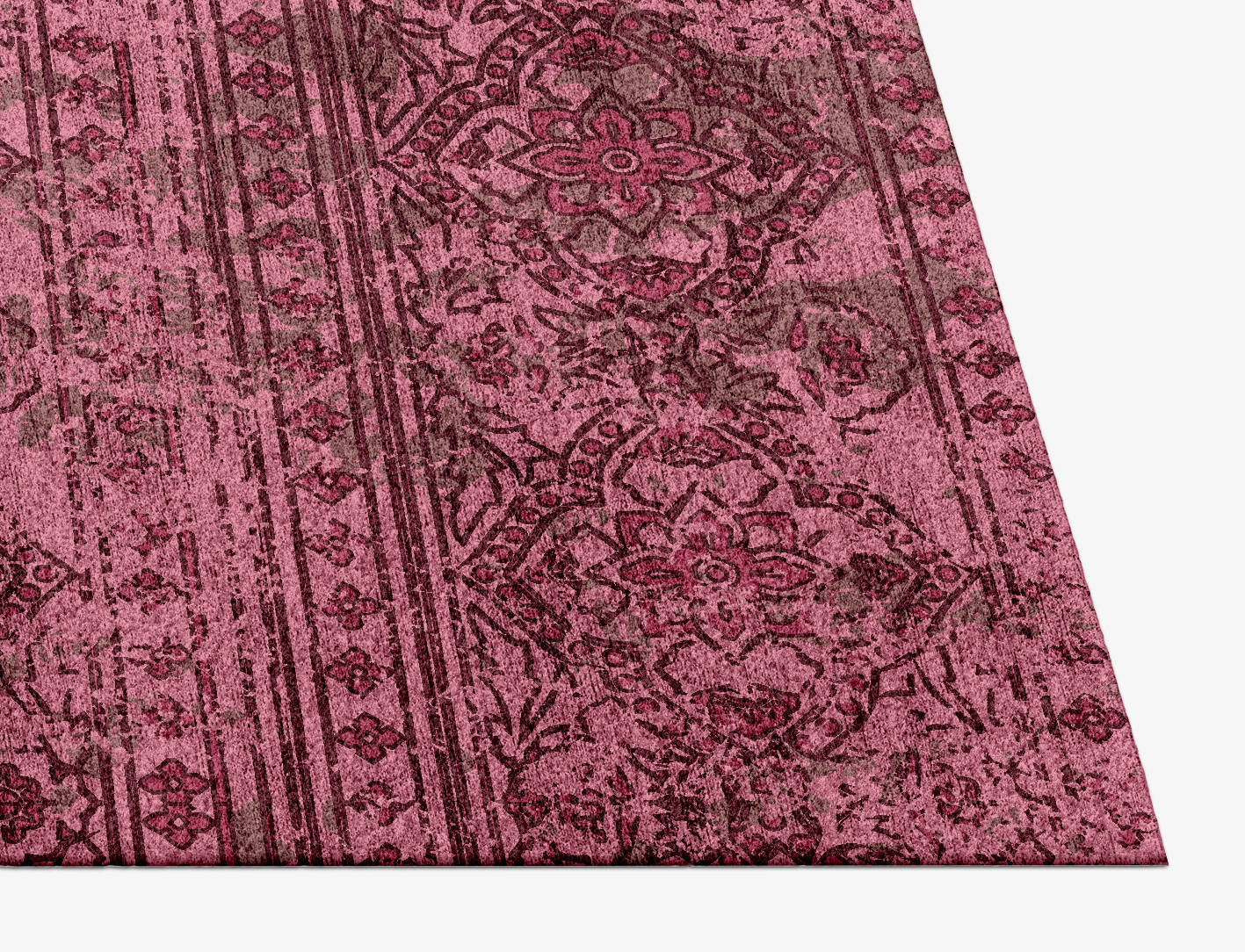 Threadbare Coral Vintage Rectangle Hand Knotted Bamboo Silk Custom Rug by Rug Artisan