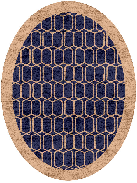 Thrush Geometric Oval Hand Tufted Bamboo Silk Custom Rug by Rug Artisan