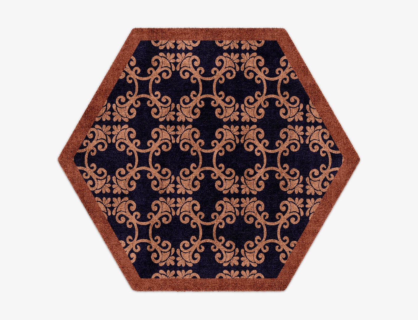 Tiara Geometric Hexagon Hand Knotted Bamboo Silk Custom Rug by Rug Artisan
