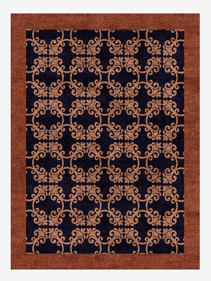 Tiara Geometric Rectangle Hand Knotted Bamboo Silk Custom Rug by Rug Artisan