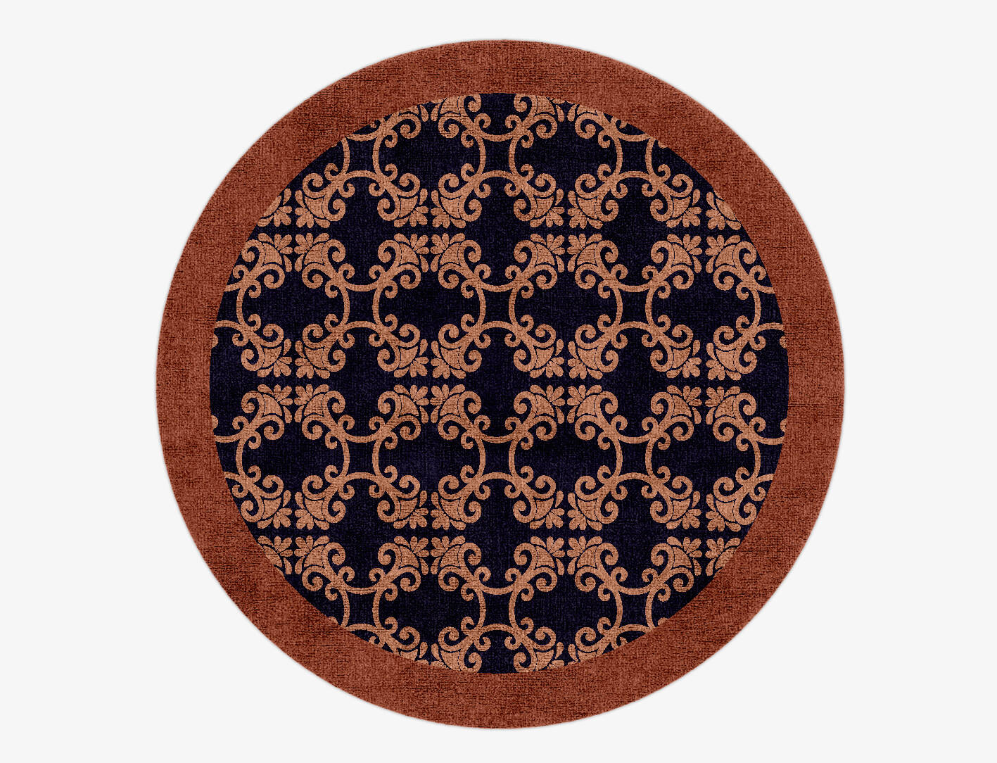 Tiara Geometric Round Hand Knotted Bamboo Silk Custom Rug by Rug Artisan