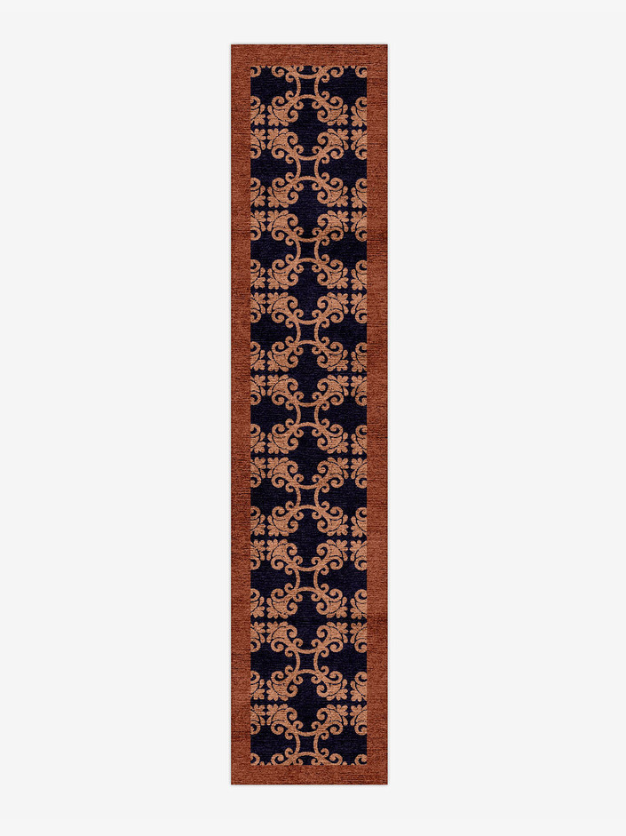 Tiara Geometric Runner Hand Knotted Bamboo Silk Custom Rug by Rug Artisan
