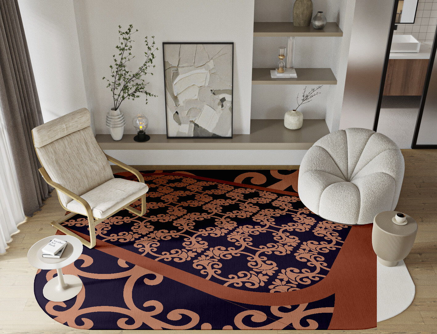 Tiara Geometric Oblong Hand Tufted Pure Wool Custom Rug by Rug Artisan