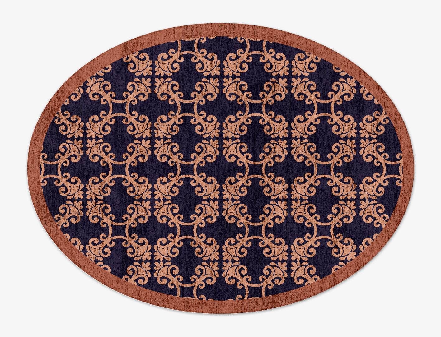 Tiara Geometric Oval Hand Tufted Bamboo Silk Custom Rug by Rug Artisan