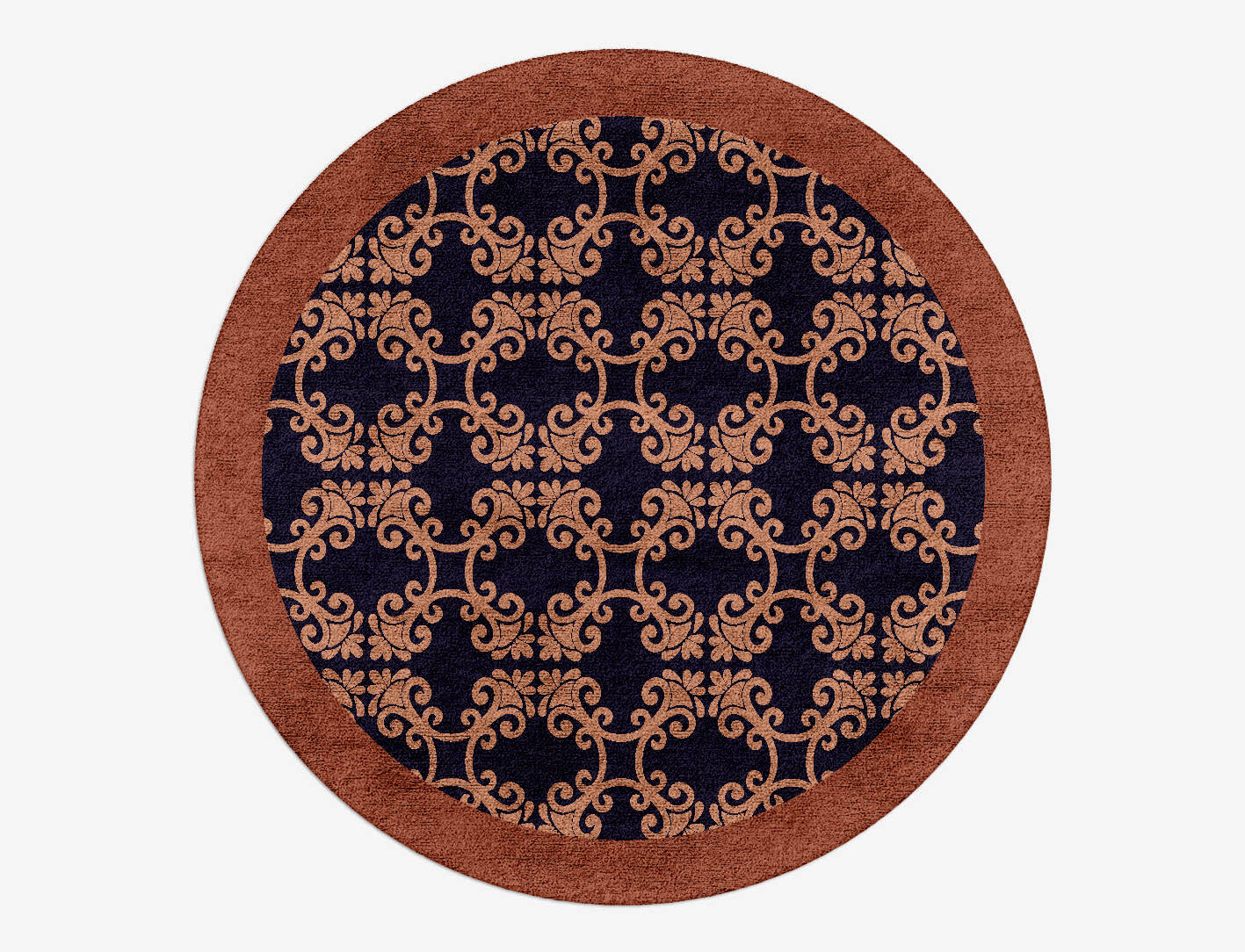 Tiara Geometric Round Hand Tufted Bamboo Silk Custom Rug by Rug Artisan