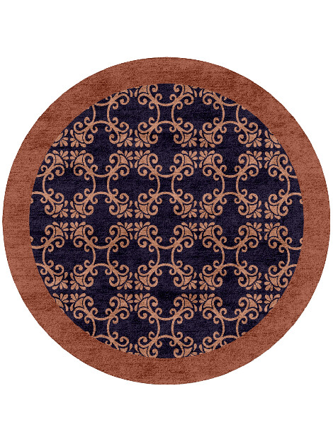 Tiara Geometric Round Hand Tufted Bamboo Silk Custom Rug by Rug Artisan