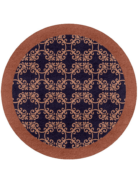 Tiara Geometric Round Hand Tufted Pure Wool Custom Rug by Rug Artisan