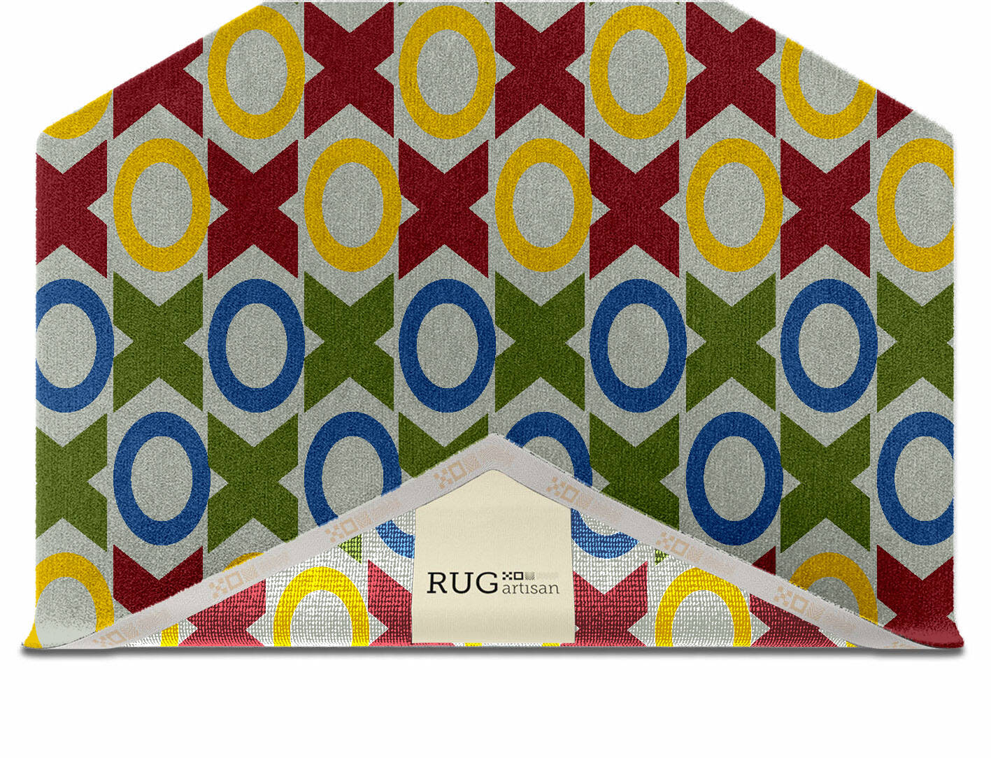 Tictactoe Kids Hexagon Hand Knotted Tibetan Wool Custom Rug by Rug Artisan