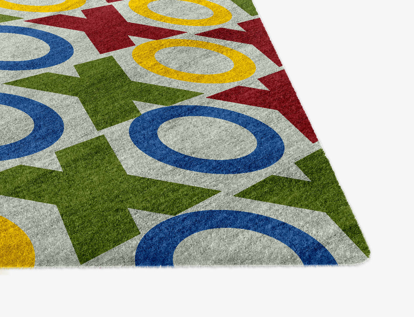 Tictactoe Kids Ogee Hand Knotted Bamboo Silk Custom Rug by Rug Artisan